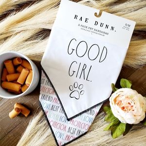 Rae Dunn 100% Cotton Good Girl Dog Bandana 2 Set